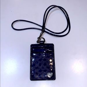 COACH Leather ID Lanyard Badge Holder USED